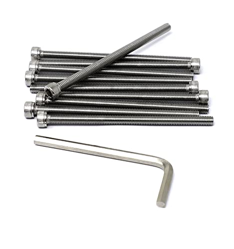 Image of iexcell 10 Pcs M6 x 100mm Thread Pitch 1 mm Stainless Steel 304 Hex Socket Head Cap Screws Bolts Kit