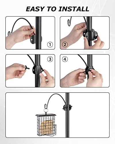 Iborn Bird Feeders Hangers For 1” Pole Stand Station Outdoor Hanging Hooks For Humming Bird Feeders For Outside Plant Hanger Hook Bracket Kit 12.2 Inch Long Metal Hooks For 1 Inch Pole, Pack Of 2 #TOP4