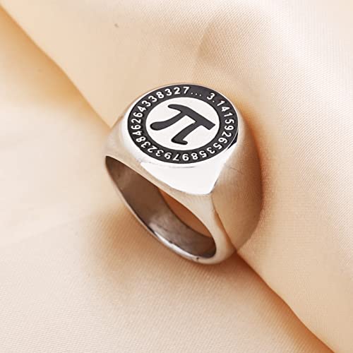 Image of Pi Symbol Ring 3.14 Math Sign Jewelry Mathematical Jewelry Gift for Math Teacher Math Lovers Gifts Birthday Gift for Friends