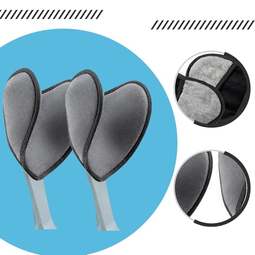 Polster für Gehstützen & Krücken - Universal Gehhilfe Zubehör aus weichem Samt gegen Reibung & Druck - Unterarmgehstützen Pads Set für Ellenbogen & Handgriff (Grau, 2er-Set (Unterarm-Pads))