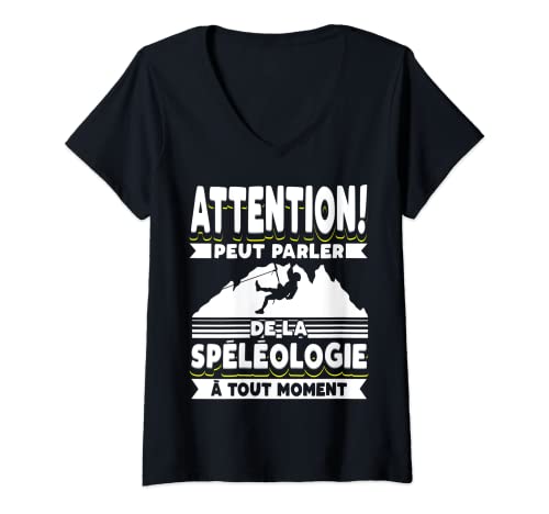 Mujer Espeleología Humour Espeleo Espeleólogo. Camiseta Cuello V