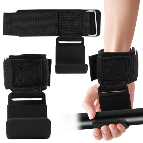 Weight Lifting Hooks Pair Wrist Supports Non-Slip for Gym Grips Pull Up Weight Lifting Grips Barbell Powerlifting Exercise Fitness 8mm