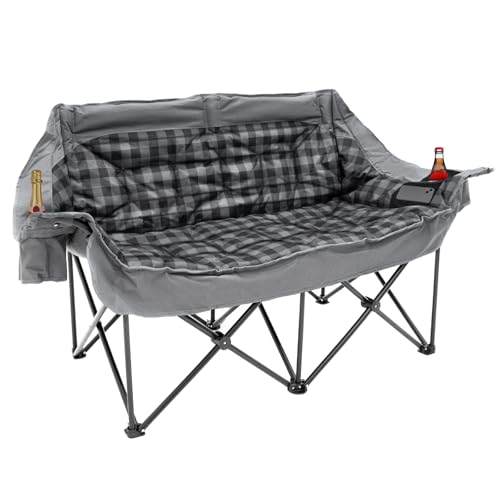QUYUAN Double Padded Camping Chair, Oversized Foldable Sofa