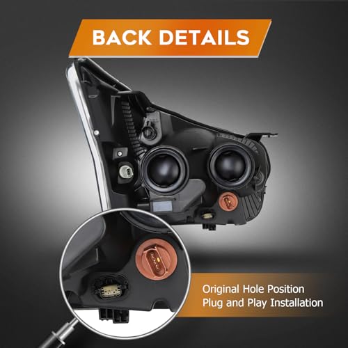 Headlight Assembly Fit with 2015-2023 for ford TRANSIT 150 250 350 Chrome Housing Amber Reflector Pair CK4Z13008M FO2502357 - Image 5
