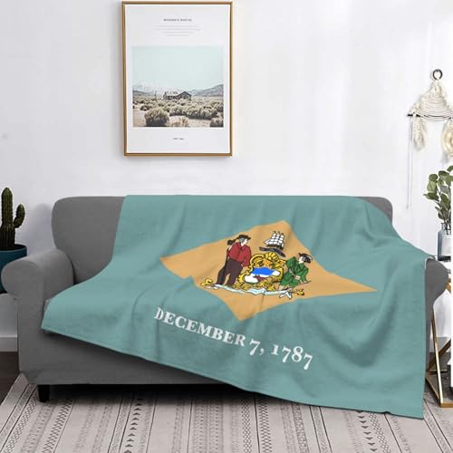 Couverture imprimée drapeau Delaware : plaid doux pour vos soirées cocooning salon