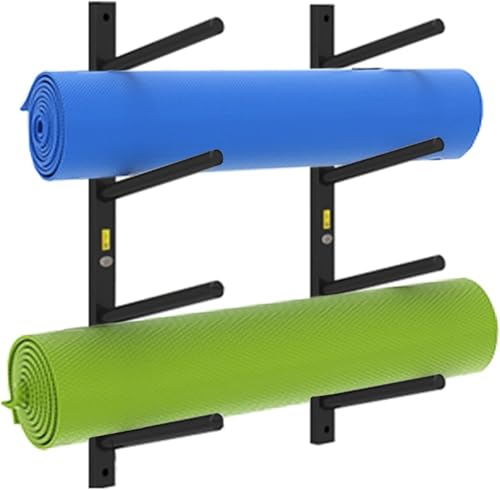 Organizador de pared para esterilla de yoga, rodillo de espuma y toallas de gimnasio 2