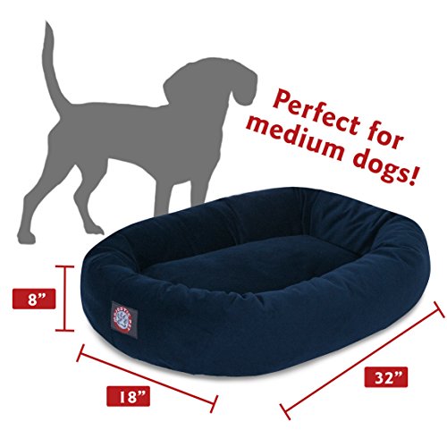Image of Majestic Pet Villa 32 Inch Shredded Memory Foam Dog Bed for Medium Sized Dog 32x23x7 Inch-Orthopedic Pet Bed - Washable Medium Puppy Mat with Head Support-Apple