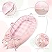 DILIMI Baby Lounger Cover, Cotton Baby Nest Replacement Cover for Girls Boys, Soft Breathable Reversible Newborn Lounger Cover, Pink Checkered (Only Cover)