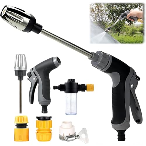 Power Jet Hochdruckpistole Hochdruckpistole für Gartenschlauch drei Sprühmodi mit Schaumbehälter High Pressure Garden Pump für Auto Reinigung und Garten Bewässerung