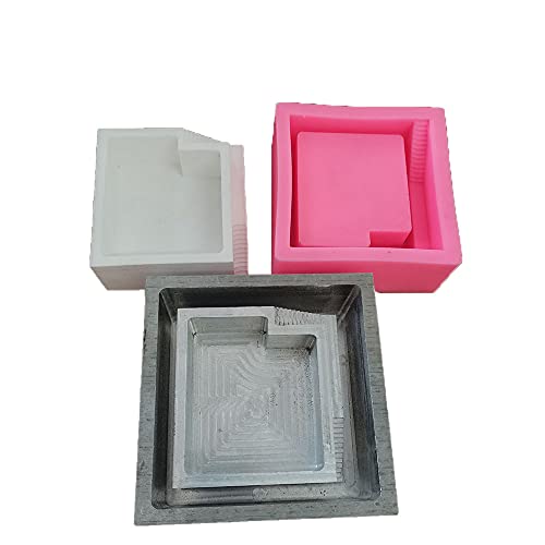 Silicone Flower Pot Mold,Concrete Mold Succulent Flower Pot Vase Mould Clay Cement Silicone Molds,Square Craft Handmade Home Graden Decor #TOP5