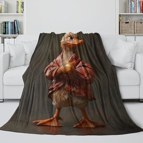 Couverture canard Kung Fu en peluche : Idée cadeau originale pour lit d'adolescent et adulte - 5