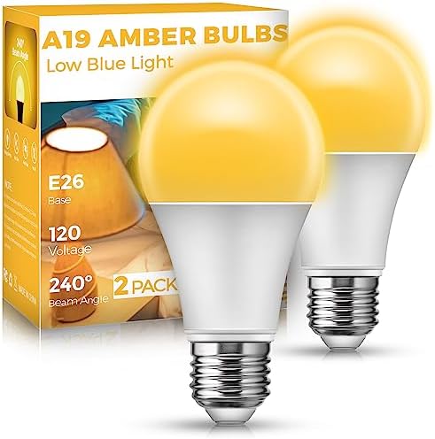 JandCase Sleep Light Bulb, Amber Light Bulbs,Sleep Therapy,Blue Light Block