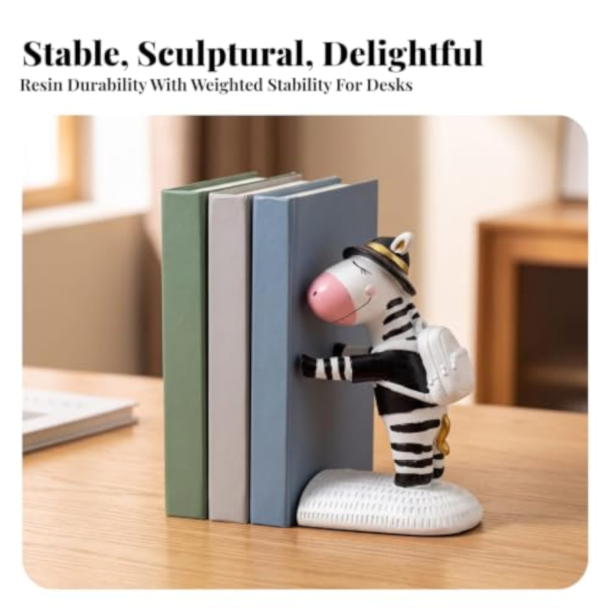 Sturdy Horse Bookend, Playful Animal Bookend