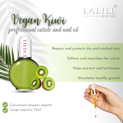 LALILL Aceite de Cutículas 75ml - Kiwi Vegano - Tratamiento Nutritivo para Uñas y Cutículas - SPA Manicura Vegana - Con Pipeta - Para Uso Doméstico y Profesional - imagen 3