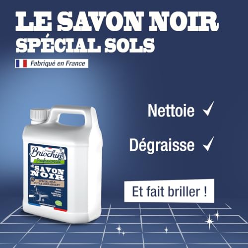 Jacques Brichein - Nettoyant Sol Savon Noir Liquide - Naturel & Efficace - Ingrédients Végétaux - Économique & Durable -