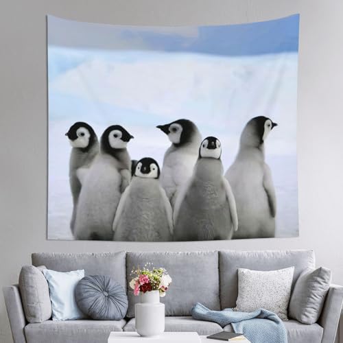 Tapiz colgante de pared EdWal de 152x130 cm con diseño de pingüinos para renovar tu sala de estar