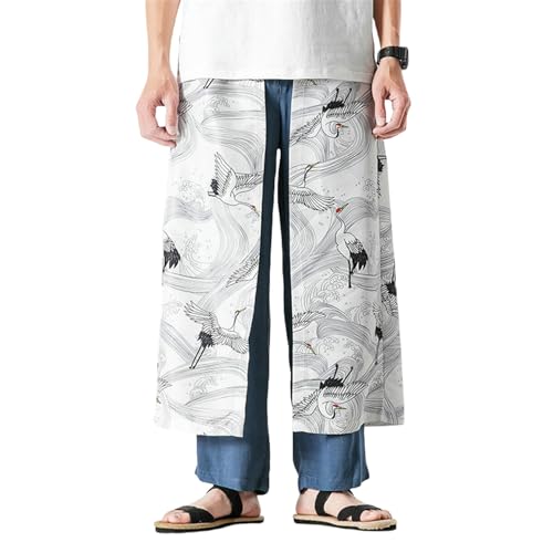 Pantalon large d'été homme en lin léger pour un style rétro fluide