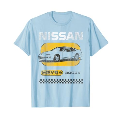 Nissan 300ZX Retro Checkerboard Ad Sports Car T-Shirt