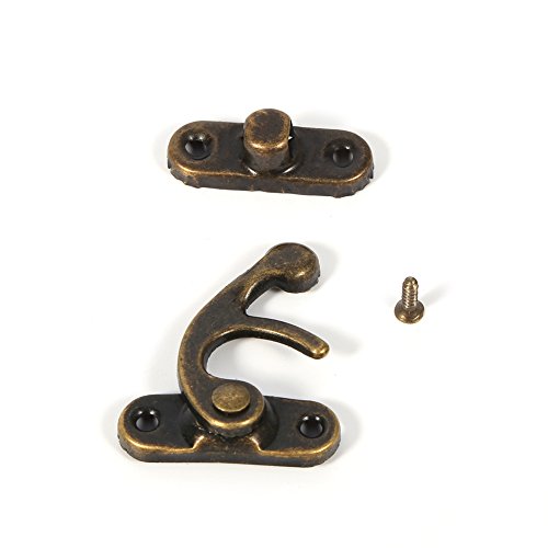 Image of 12Pcs Bronze Latch Hasp, Vintage Jewelry Box Antique Buckle Clasp Closure Lock Latch for Furniture Wooden Box Jewelry Case