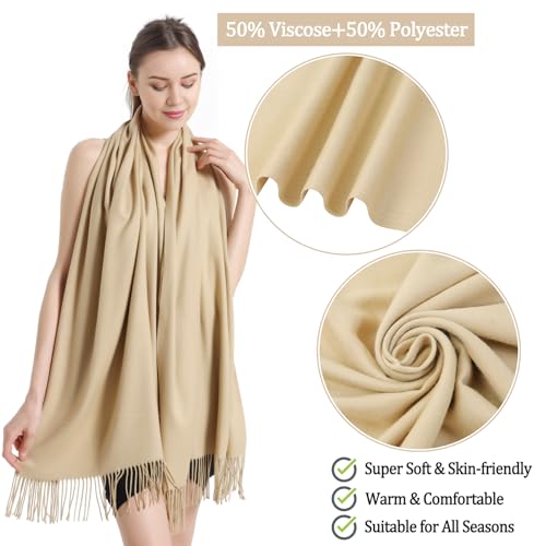 Image of Pashmina Scarf and Shawl - Soft Women Pashminas Wrap for Wedding Evening Party dresses