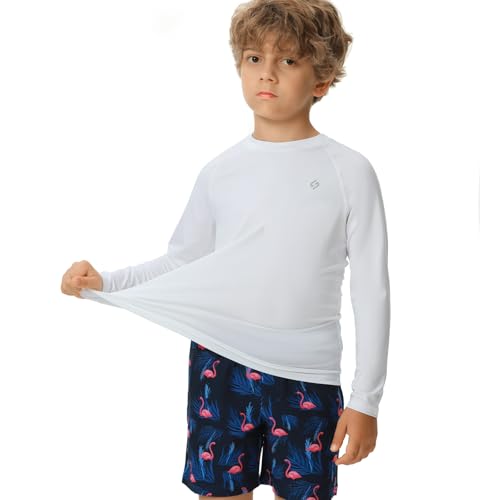 HODOSPORTS Boys UPF 50+ Rash Guard Swim Shirts Long Sleeve Quick Dry UV Protection Sun T-Shirts2
