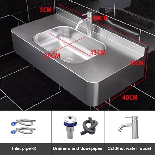 Lavabo de mano de acero inoxidable comercial montado en la pared 3