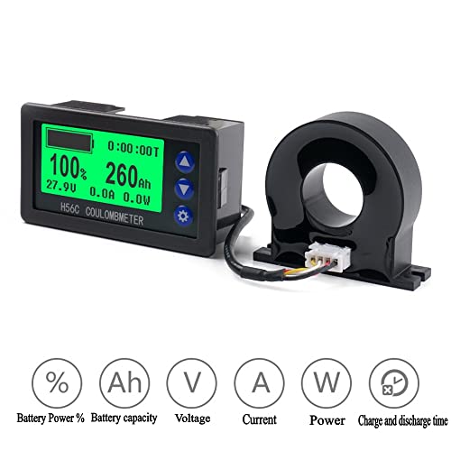 Battery Monitor Hall Sensor Coulomb Tester Dc 9~100V 100A/400A Digital Voltmeter Ammeter Battery Capacity Power Electricity Ah Voltage Meter Coulometer For Rv,Car,Golf Cart,Boat #TOP3