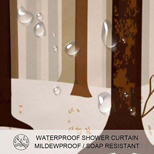 Rideau de douche d'hiver en forêt colorée imperméable 183x183cm - 4