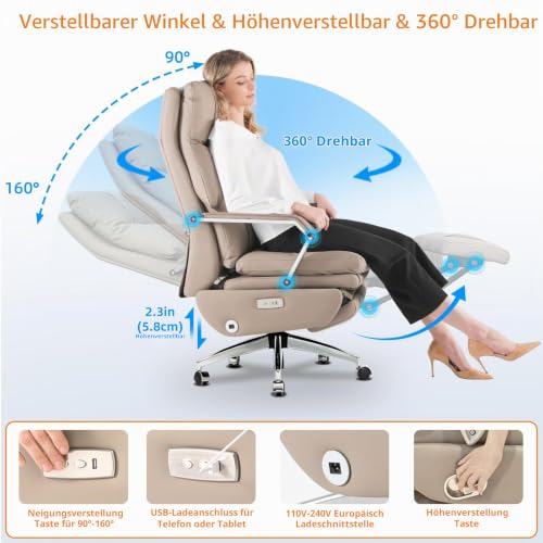 Exekutivbürostuhl, Automatische ergonomische Bürostühle für Zuhause mit Rückenstütze und...