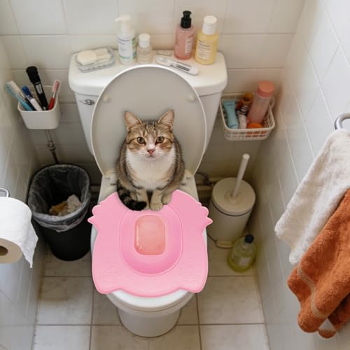Kit de entrenamiento de inodoro para gatos reutilizable para el hogar 3