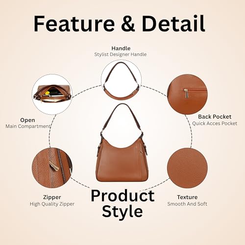Image of Durable leather Hobo Bag for Women Branded Stylish Handbag