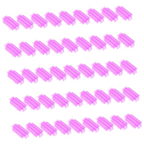 VALICLUD 45pcs Styling Curler Hair Clips Purple and Perm Rods for Salon and Home Use Easy to Carry Non Damaging Curling Tool for Quick and Beautiful Hair Styles