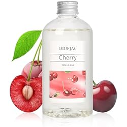 Cherry Diffuser with 10 Fiber Sticks, 6.7 oz Diffusers for Home Essentials Bathroom,Last up to 60 Days（200ml