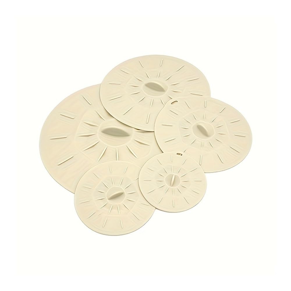 Shungong 5-Pack Silicone Microwave Covers - Reusable Suction Lids For Pots, Pans, And Bowls - Splatter Protection & Food Storage Solutions(5PCS White)
