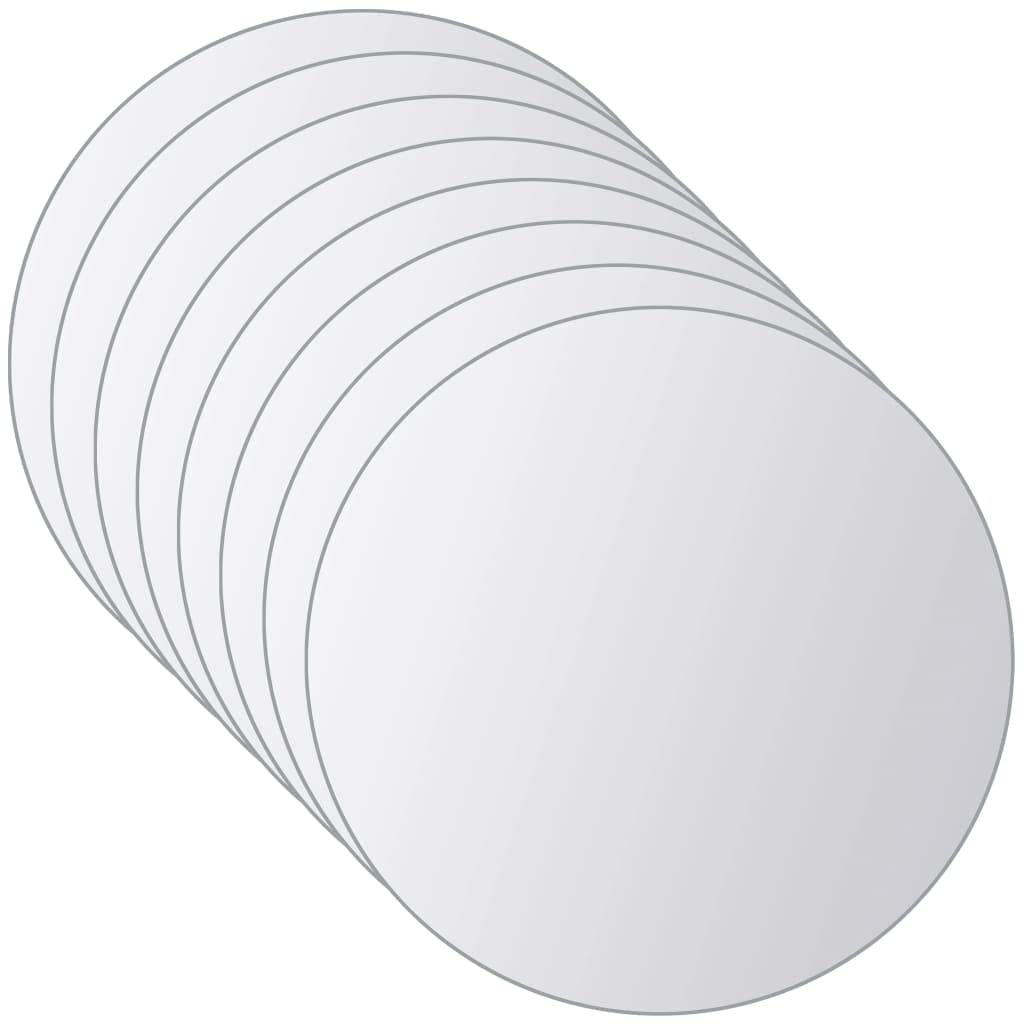 KGHFDVB 16 Frameless Round Glass Mirror Tiles, 16 Piece Wall Mirror Tiles with 64 Adhesive Strips, Decorative Mirrors for Living Space to Enhance Brightness and Sense of Space