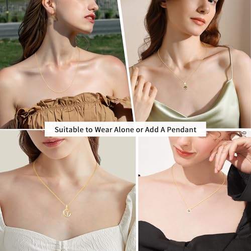 Jewlpire Solid 18K Over Gold Chain Necklace For Women, 925 Sterling Silver Chain 1.2Mm Cable Super Sturdy & Shiny Women'S Chain Necklaces thumb #4