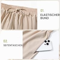 Adigaber Freizeit Damen Shorts Weites Bein mit Taschen und Kordelzug – Ansicht 5