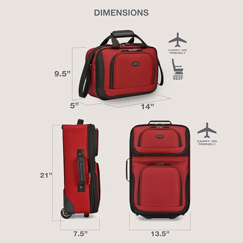 image for U.S. Traveler, Rio Rugged Fabric Expandable Upright Rolling Carry-on L