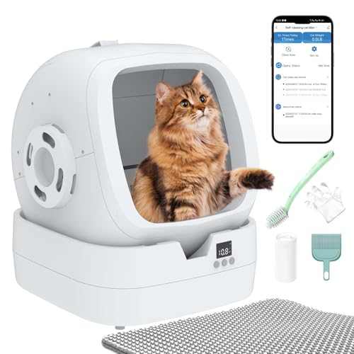 Automatic Cat Litter Box Self Cleaning - APP Control - Weight Mon...