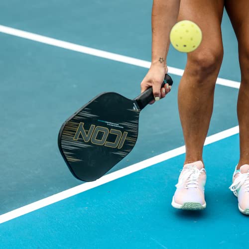 Diadem Icon V2 Pickleball Paddle | Usapa Approved | Carbon Fiber High Performance Paddle | Power, Control, Spin Friendly (Black, Xl - Extended Length) #TOP6