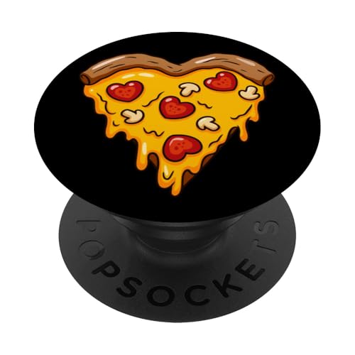 Pizza Herz Valentinstag Food Lover Jungen Mädchen Kinder PopSockets Klebender PopGrip
