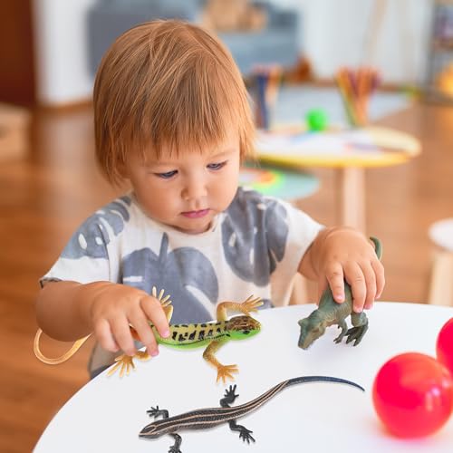 JSMTKJ Realistische Eidechse Spielzeug - 2 Stücke Bunte Plastik Modelle für Kinder, Halloween und April Fools Day Prop