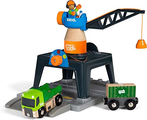 BRIO World Smart Tech Container Crane for Kids Age 3 Years and up Compatible with All Train Sets