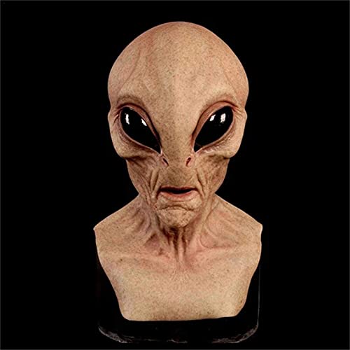 KELATI Máscara de látex alienígena de Halloween Alienígena máscara de terror para a cabeça, fantasia