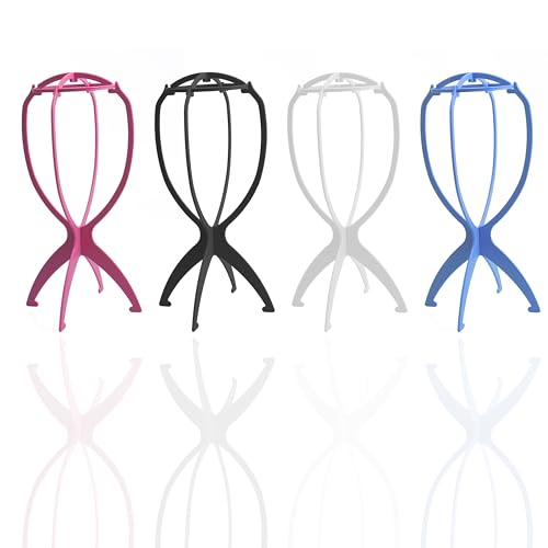 ZeriTlolen 3 Pack Wig Stands for Long Short Hair Portable Collapsible Dryer Travel Extensions Stands - Image 2