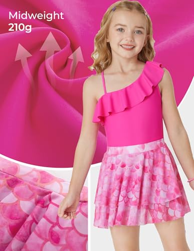 Image of GRACE KARIN Girls One Piece Swimsuits with Mesh Skirt Bathing Suit Swimwear 6-14Y