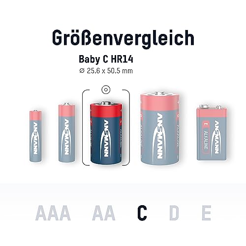 D-Batterien Ansmann Baby C LR14 4 Stück 1,5V Alkaline