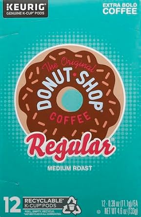 The Original Donut Shop Regular Keurig Single-Serve K-Cup Pods, Medium Roast Coffee, 12 Count