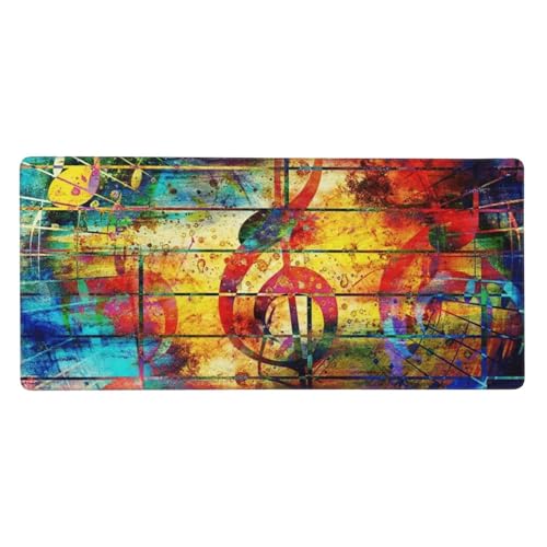 Tapis de souris ordinateur note de musique grand format antidérapant