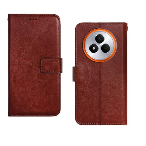 Image of amazon basics Realme Narzo 80 Pro 5G Flip Cover | Card Pockets Wallet & Stand | Flip Cover for Realme Narzo 80 Pro 5G (Brown)